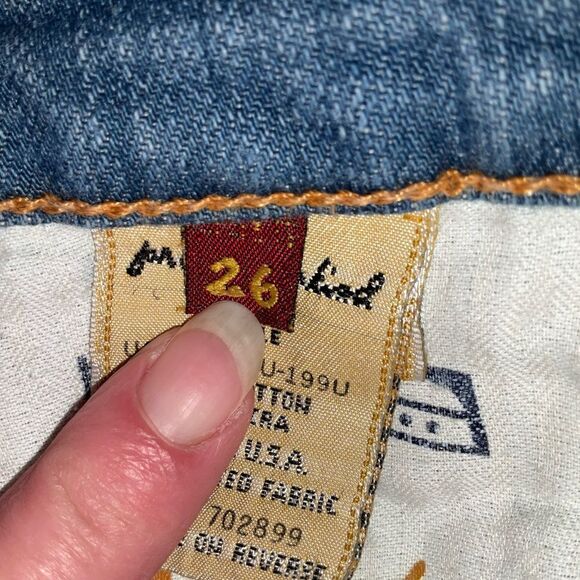 7 For All Mankind 7FAM Low Rise Y2K Boot Cut Jeans 26 X 30 - Picture 10 of 12